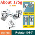AquaTwist™ 1080° Rotating Faucet Sprayer – Universal Metal Tap Extender with Aerator Nozzle & 22/24mm Adaptor